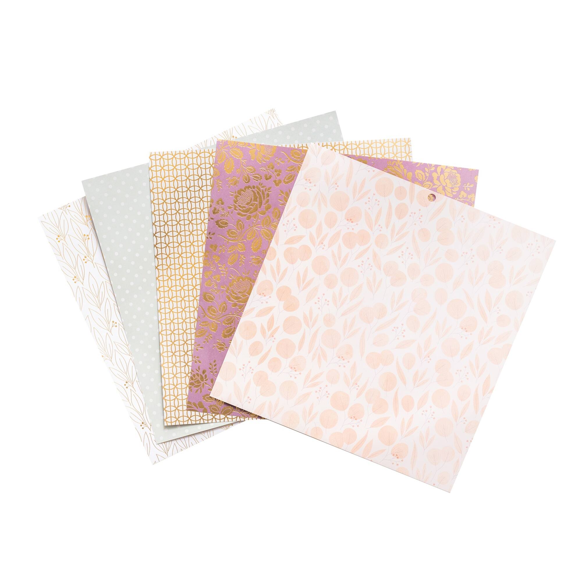 DCWV® 12" x 12" Subtle & Sophisticated Double‑Sided Cardstock Stack with Gold Foil, 36 Sheets